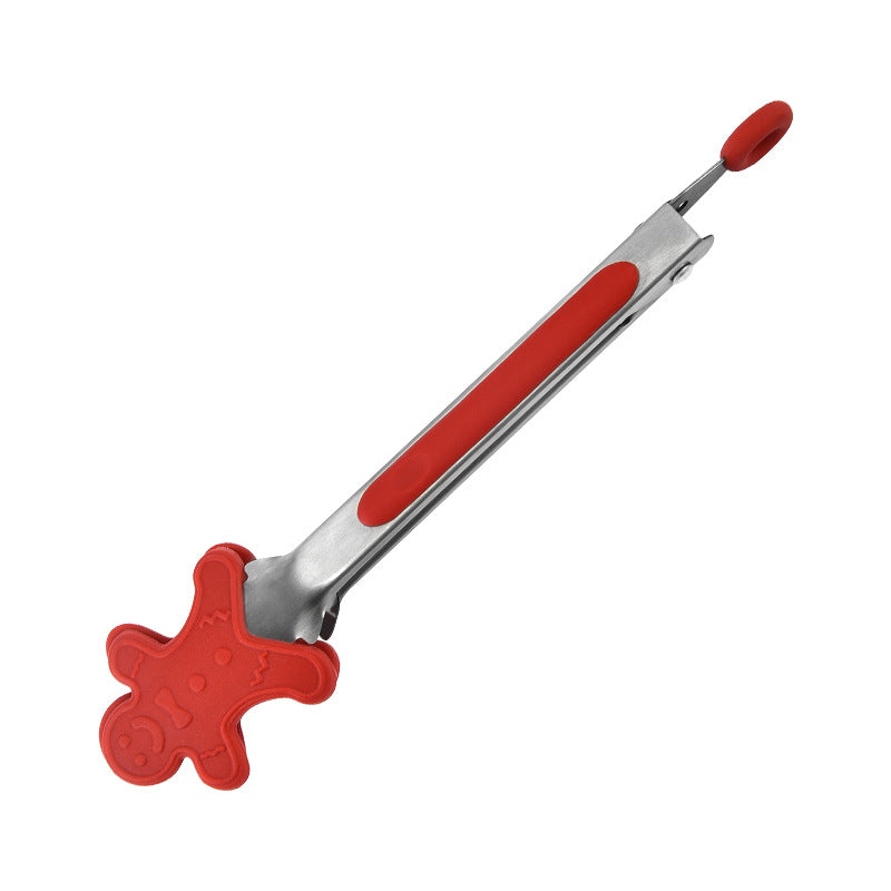 Wholesale Silicone Stainless Steel Food Clips Kitchen Utensils Barbecue Clips